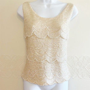 100% Wool Hand Beaded Tank Top